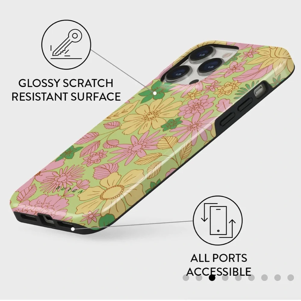 Burga iPhone 14 Pro Case | Amalfi Coast - Colorful Floral | MagSafe | NEW - Picture 3 of 8